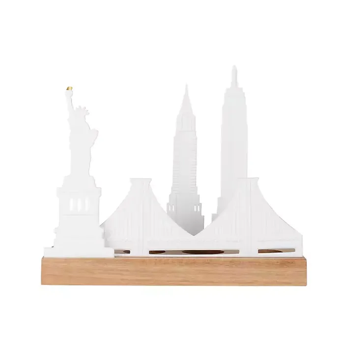 Discount Kirklands Home Porcelain and Wood NYC Tealight Candle Holder