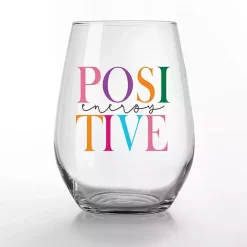 Clearance Kirklands Home Positive Energy Stemless Wine Glasses, Set of 2 Multi