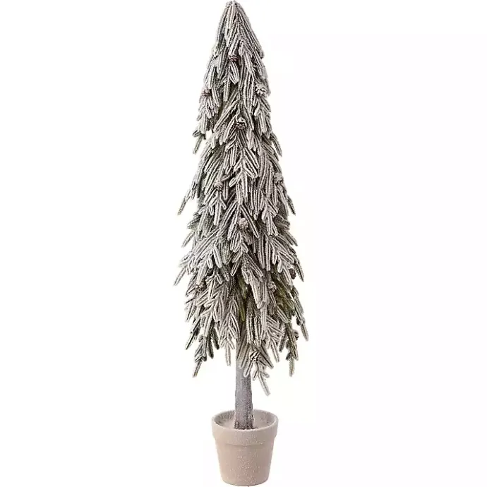 New Kirklands Home Potted Soft Touch Snowy Norfolk Pine Tree, 48 in.