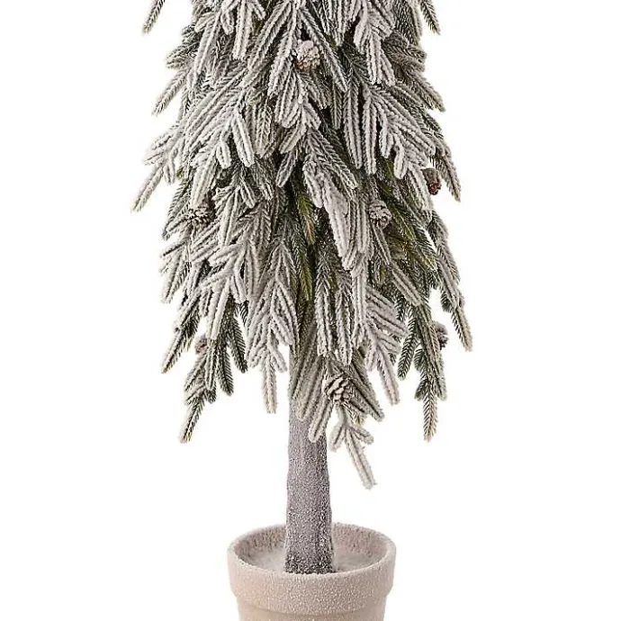 New Kirklands Home Potted Soft Touch Snowy Norfolk Pine Tree, 48 in.