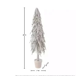 New Kirklands Home Potted Soft Touch Snowy Norfolk Pine Tree, 48 in.