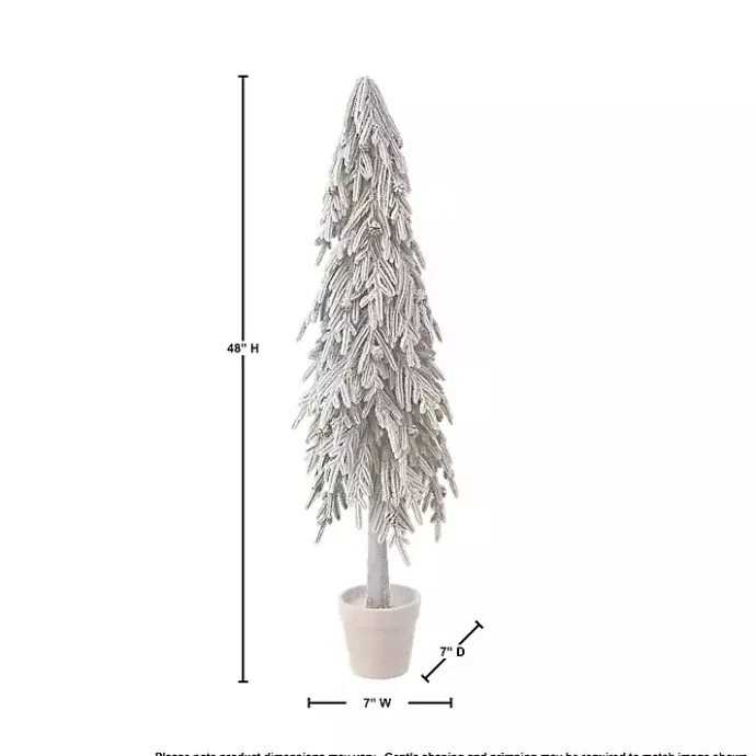 New Kirklands Home Potted Soft Touch Snowy Norfolk Pine Tree, 48 in.