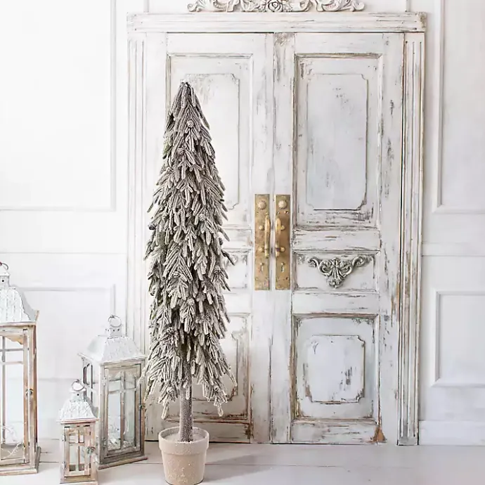 Best Kirklands Home Potted Soft Touch Snowy Norfolk Pine Tree, 60 in.