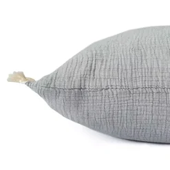 Best Kirklands Home Powder Gauze Organic Fringe Throw Pillow Blue