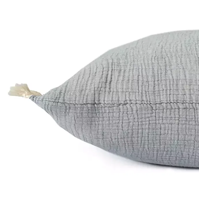 Best Kirklands Home Powder Gauze Organic Fringe Throw Pillow Blue