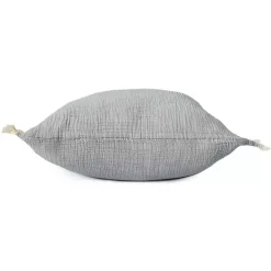 Best Kirklands Home Powder Gauze Organic Fringe Throw Pillow Blue