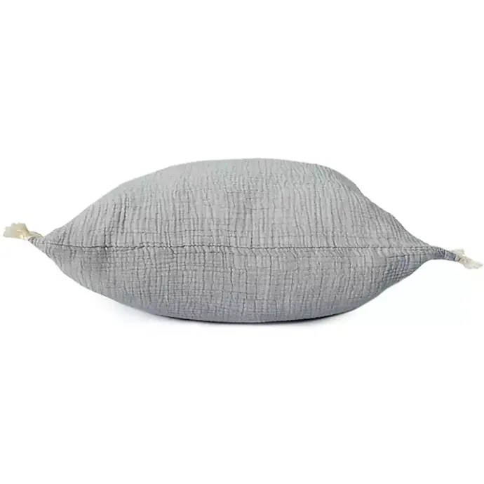 Best Kirklands Home Powder Gauze Organic Fringe Throw Pillow Blue