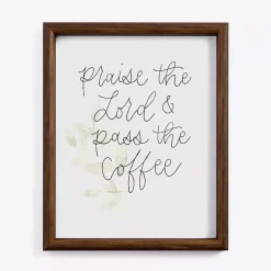 New Kirklands Home Praise the Lord Framed Wall Plaque White