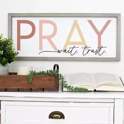 Best Kirklands Home Pray Wait Trust Wall Plaque
