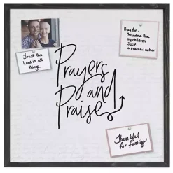 New Kirklands Home Prayers and Praise Framed Pinboard Black