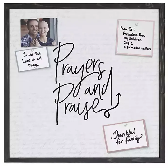 New Kirklands Home Prayers and Praise Framed Pinboard Black