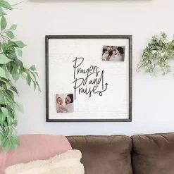 New Kirklands Home Prayers and Praise Framed Pinboard Black