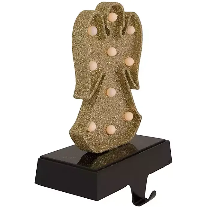 Online Kirklands Home Pre-lit Angel Christmas Stocking Holder Gold