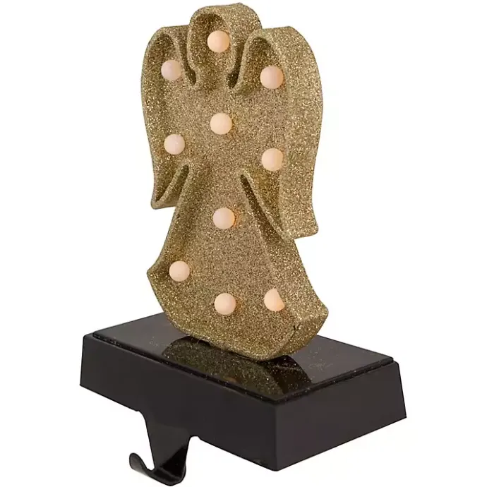 Online Kirklands Home Pre-lit Angel Christmas Stocking Holder Gold