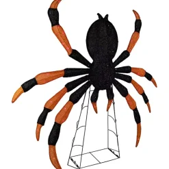 Discount Kirklands Home Pre-Lit Black and Orange Outdoor Spider Decoration