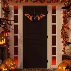New Kirklands Home Pre-Lit Black and Orange Outdoor Bat Decoration
