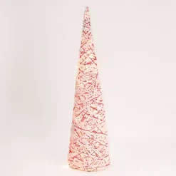 Kirklands Home Pre-Lit Candy Cane Pom Pom Christmas Tree, 39 in.