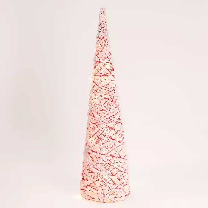 Kirklands Home Pre-Lit Candy Cane Pom Pom Christmas Tree, 39 in.