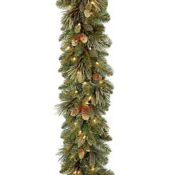Kirklands Home Pre-Lit Carolina Pine Christmas Garland, 9 ft.