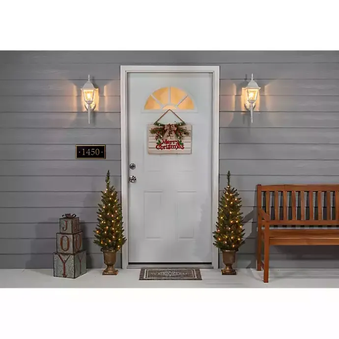 New Kirklands Home Pre-Lit Cedar Pine Christmas Trees, Set of 2 Green