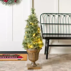 Sale Kirklands Home Pre-Lit Christmas Tree Topiaries, Set of 2