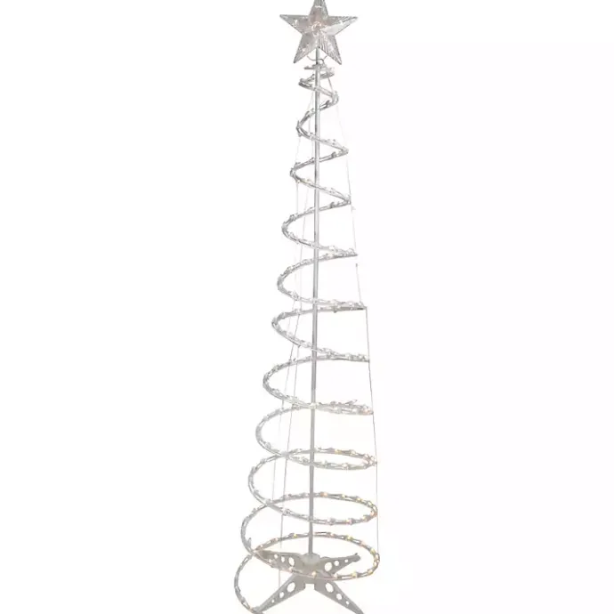 Kirklands Home Pre-Lit Clear Spiral Tree, 6 ft. White