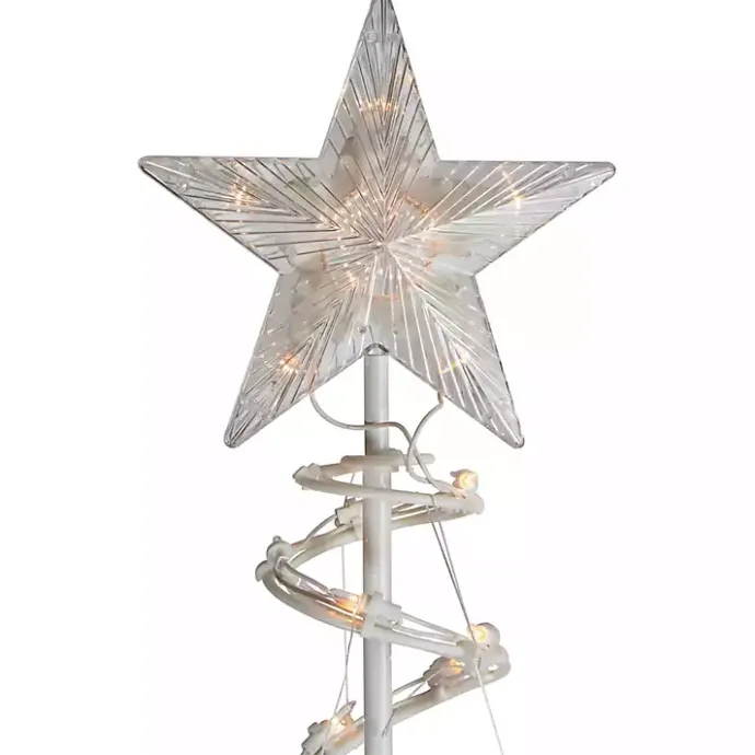 Kirklands Home Pre-Lit Clear Spiral Tree, 6 ft. White