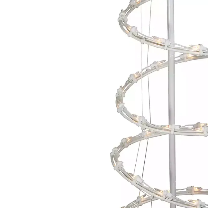 Kirklands Home Pre-Lit Clear Spiral Tree, 6 ft. White