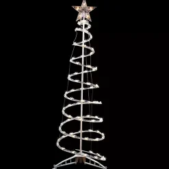 Kirklands Home Pre-Lit Clear White Spiral Tree, 4 ft.