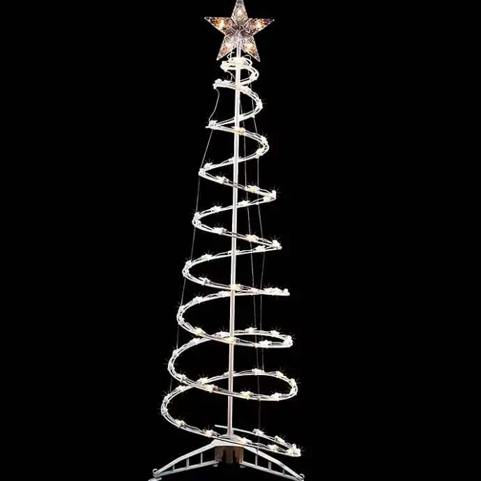 Kirklands Home Pre-Lit Clear White Spiral Tree, 4 ft.