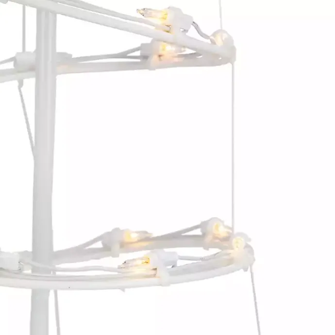 Kirklands Home Pre-Lit Clear White Spiral Tree, 4 ft.