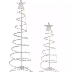 Discount Kirklands Home Pre-Lit Clear Spiral Trees, Set of 2 White
