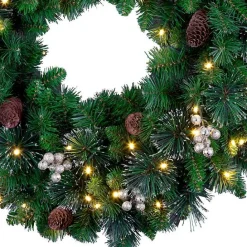 Discount Kirklands Home Pre-Lit Crestwood Gold Spruce Christmas Wreath