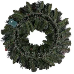 Discount Kirklands Home Pre-Lit Crestwood Gold Spruce Christmas Wreath