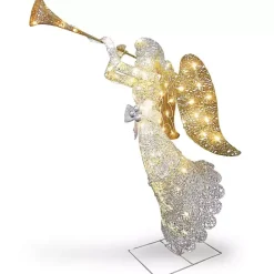 Sale Kirklands Home Pre-Lit Crystal Sisal Trumpeting Angel Statue