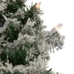 Online Kirklands Home Pre-lit Flocked Artificial Pine Wreath