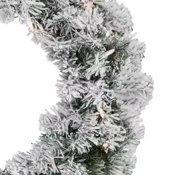 Discount Kirklands Home Pre-Lit Flocked Madison Pine Wreath White