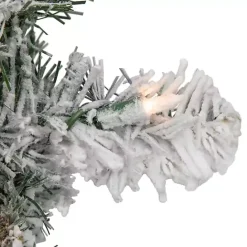 Discount Kirklands Home Pre-Lit Flocked Madison Pine Wreath White