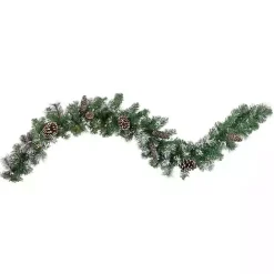 Best Kirklands Home Pre-Lit Frosted Pine and Pinecone Garland Green