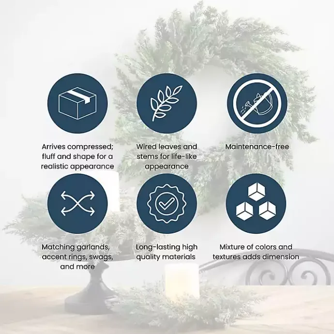 Hot Kirklands Home Pre-Lit Frosted Pine and Pinecone Christmas Wreath