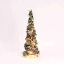 Hot Kirklands Home Pre-Lit Frosted Rattan Christmas Tree, 24 in. Green