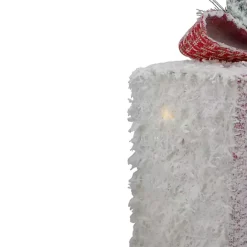 Outlet Kirklands Home Pre-Lit Frosted Rattan Gift Boxes, Set of 3 White