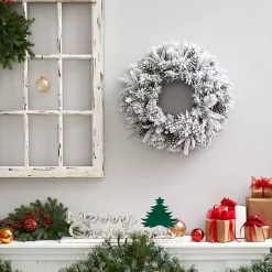 Online Kirklands Home Pre-Lit Fully Flocked Pine Branch Wreath White