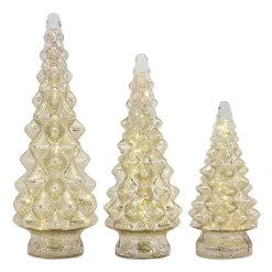 Outlet Kirklands Home Pre-Lit Glitter 3-pc. Christmas Tree Figurine Set