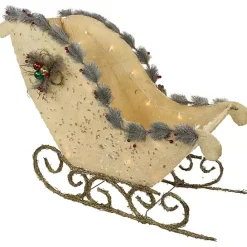 Best Kirklands Home Pre-Lit Sleigh Decoration Ivory
