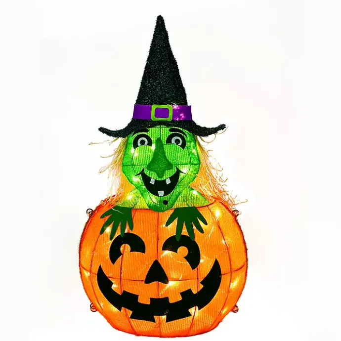 Kirklands Home Pre-lit Jack O Lantern Witch Outdoor Decoration