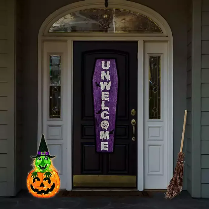Kirklands Home Pre-lit Jack O Lantern Witch Outdoor Decoration