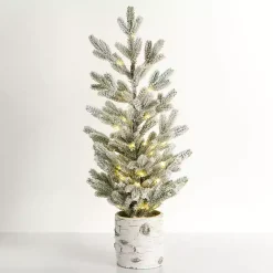 Best Kirklands Home Pre-Lit Mini Iced Birch Potted Christmas Tree