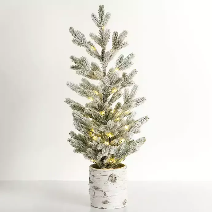 Best Kirklands Home Pre-Lit Mini Iced Birch Potted Christmas Tree