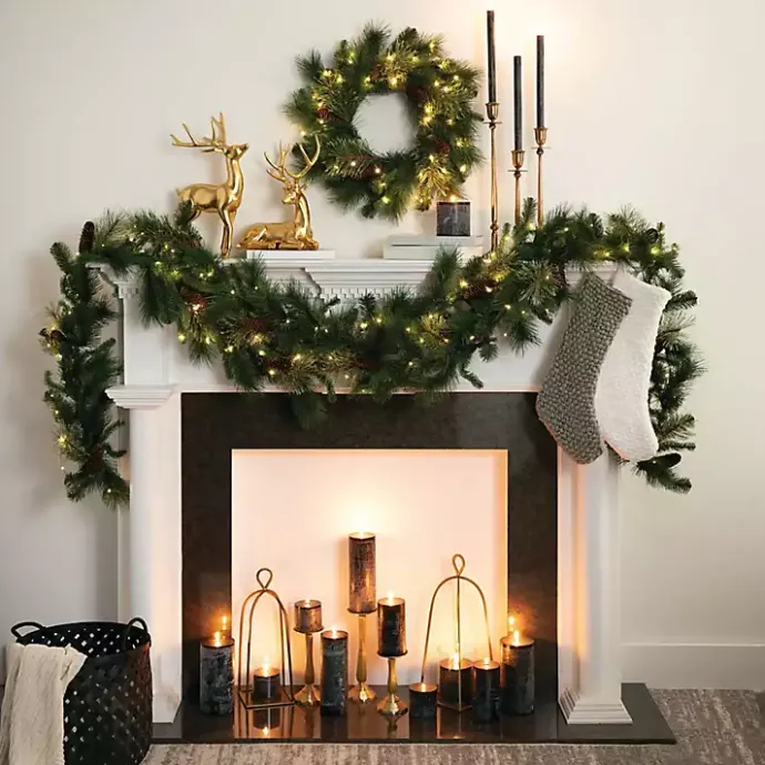 Sale Kirklands Home Pre-Lit Mixed Pine and Pinecone Christmas Wreath